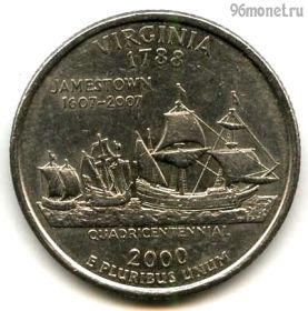 США 25 центов 2000 P Виргиния