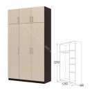 Шкаф 3-х дверный Флагман 2 с антресолью Венге/Дуб млечный