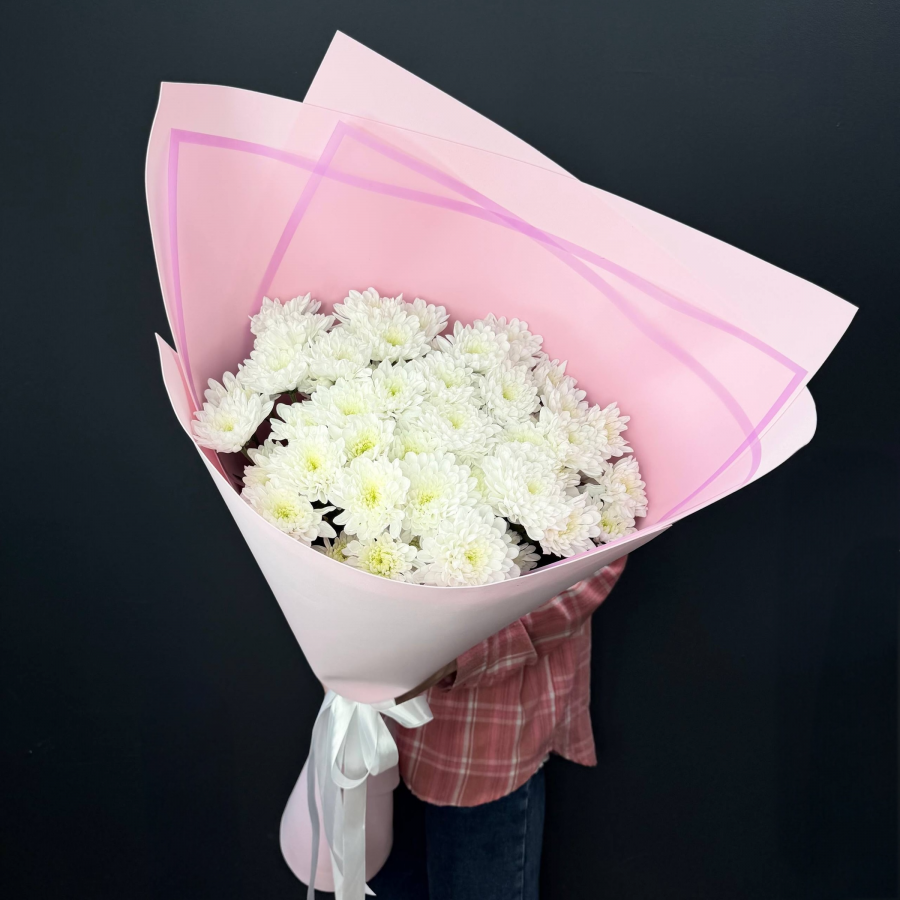 Букет-гигант из Белых Хризантем