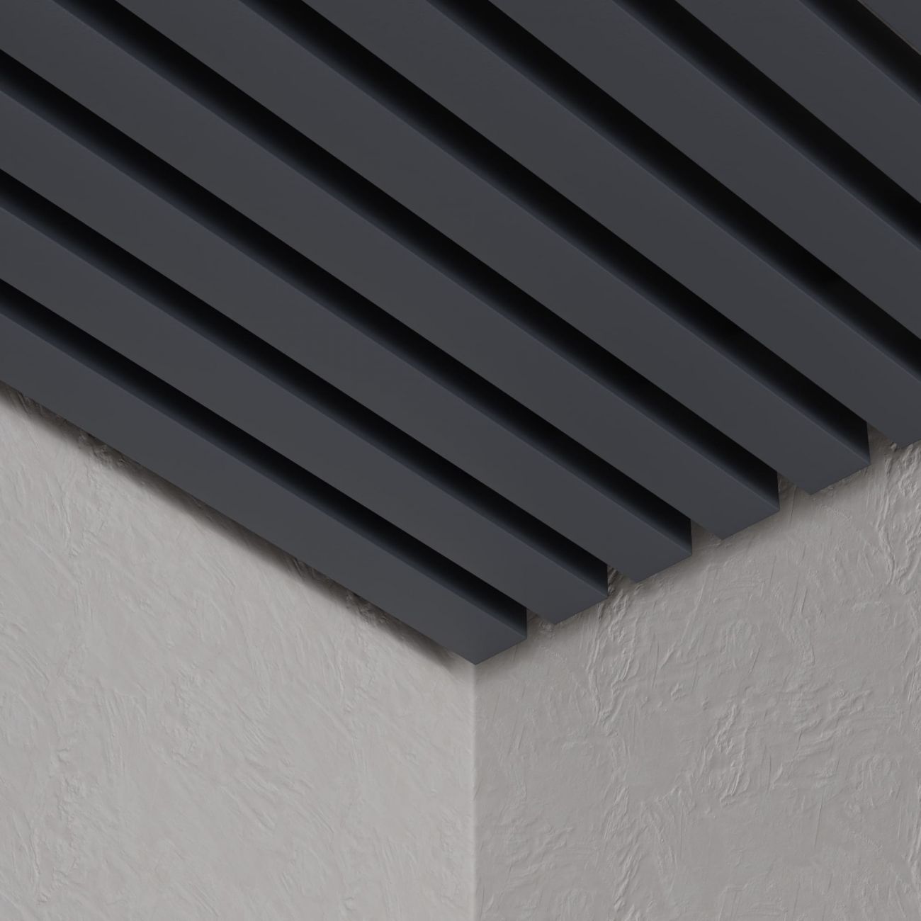 Кубообразный реечный потолок Кубота 100/95 графит