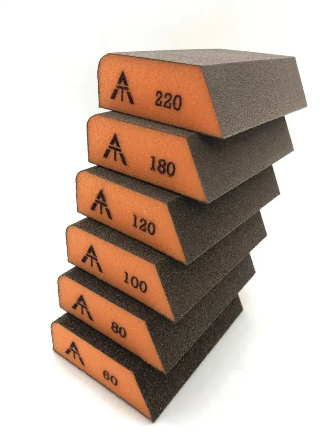 Шлифовальный блок Interforce 98*88*25мм, 4-х сторонний со скошенным углом Р100