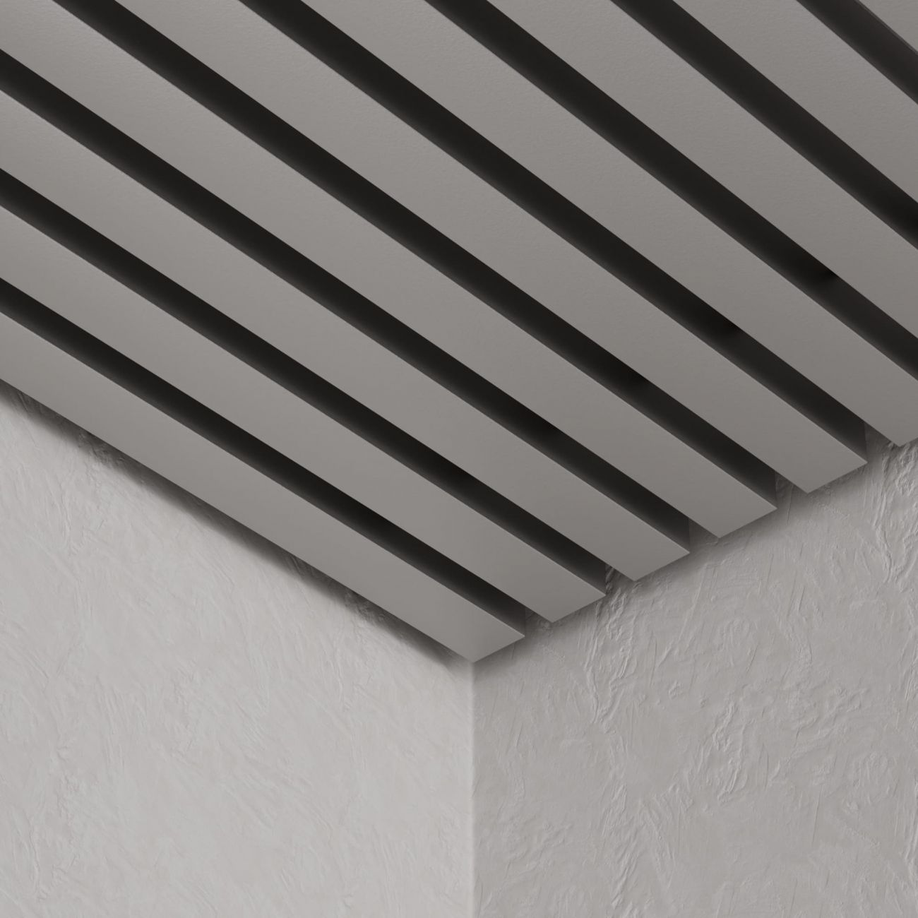 Кубообразный реечный потолок Кубота 40/55 серебристый