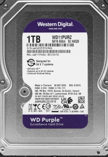 Жесткий диск HDD Western Digital 1 ТБ WD Purple