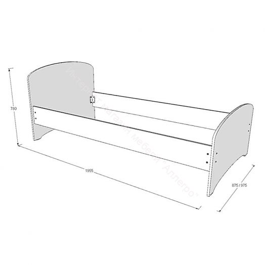 Кровать-4 одинарная (800/900*1900) Млечный дуб
