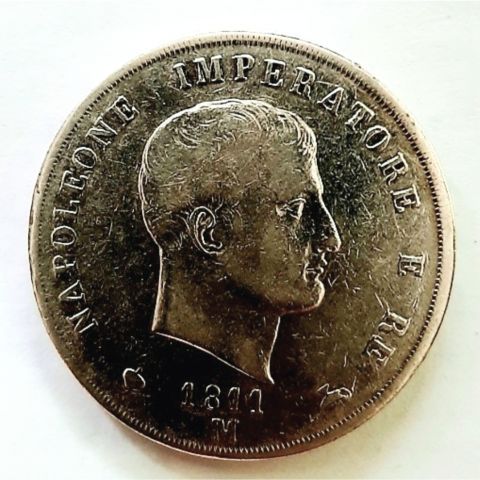5 лир 1811 Наполеон I AUNC Италия Франция