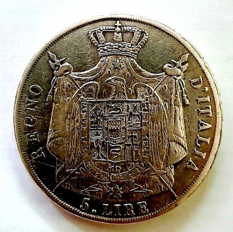 5 лир 1811 Наполеон I AUNC Италия Франция
