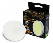 ВС лампа св/д GX53 12W(870lm) 2700K 3K 73x27 матов, пласт/алюм. IC-драйвер 2г