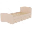 Кровать-6 одинарная (800/900*2000) с 2-мя ящиками Млечный дуб