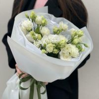 Монобукет из белой Эустомы