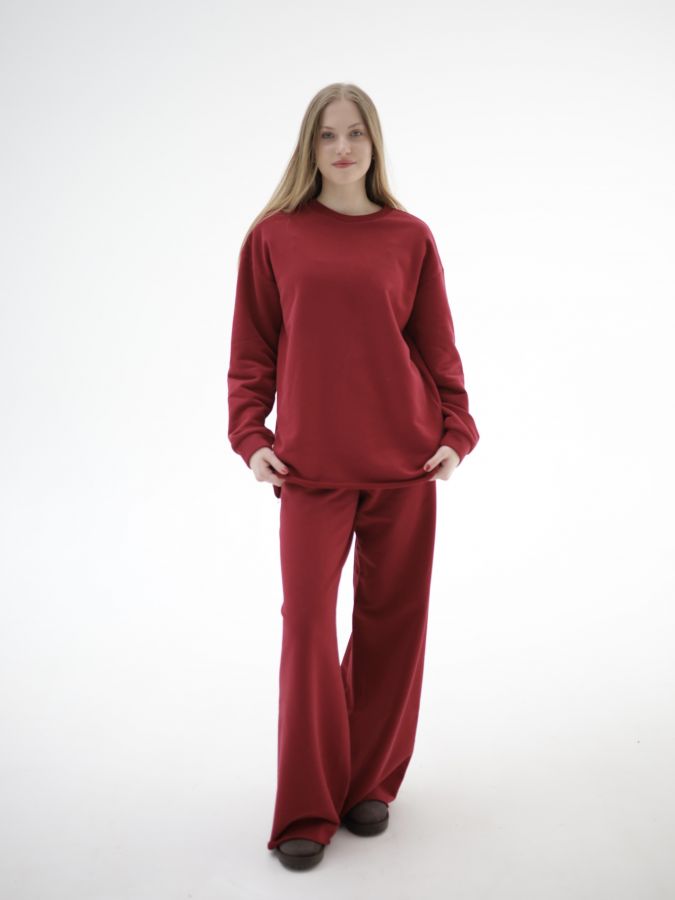 Кофта с длинным рукавом брусника