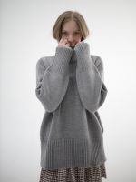Свитер из мериноса серый