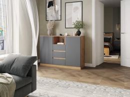 Тренто-2 Комод (ш1300*г435*в930мм) Дуб Вотан/Графит Софт