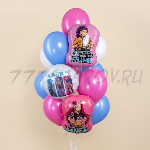 БУКЕТ ШАРОВ "ДЕВОЧКИ АНИМЕ"  С ГЕЛИЕМ