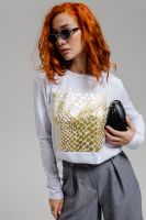 8519 Футболка с длинным рукавом женская [белый+мода]