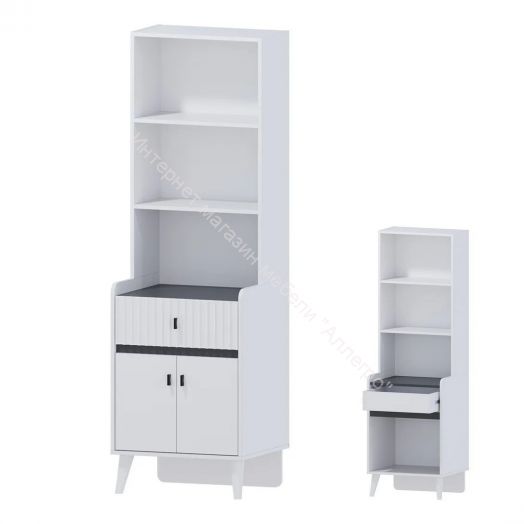 Стеллаж Омега 10 с полками, ящиками и дверками