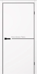 Межкомнатная дверь Fusion FN32 белая с чёрным молдингом