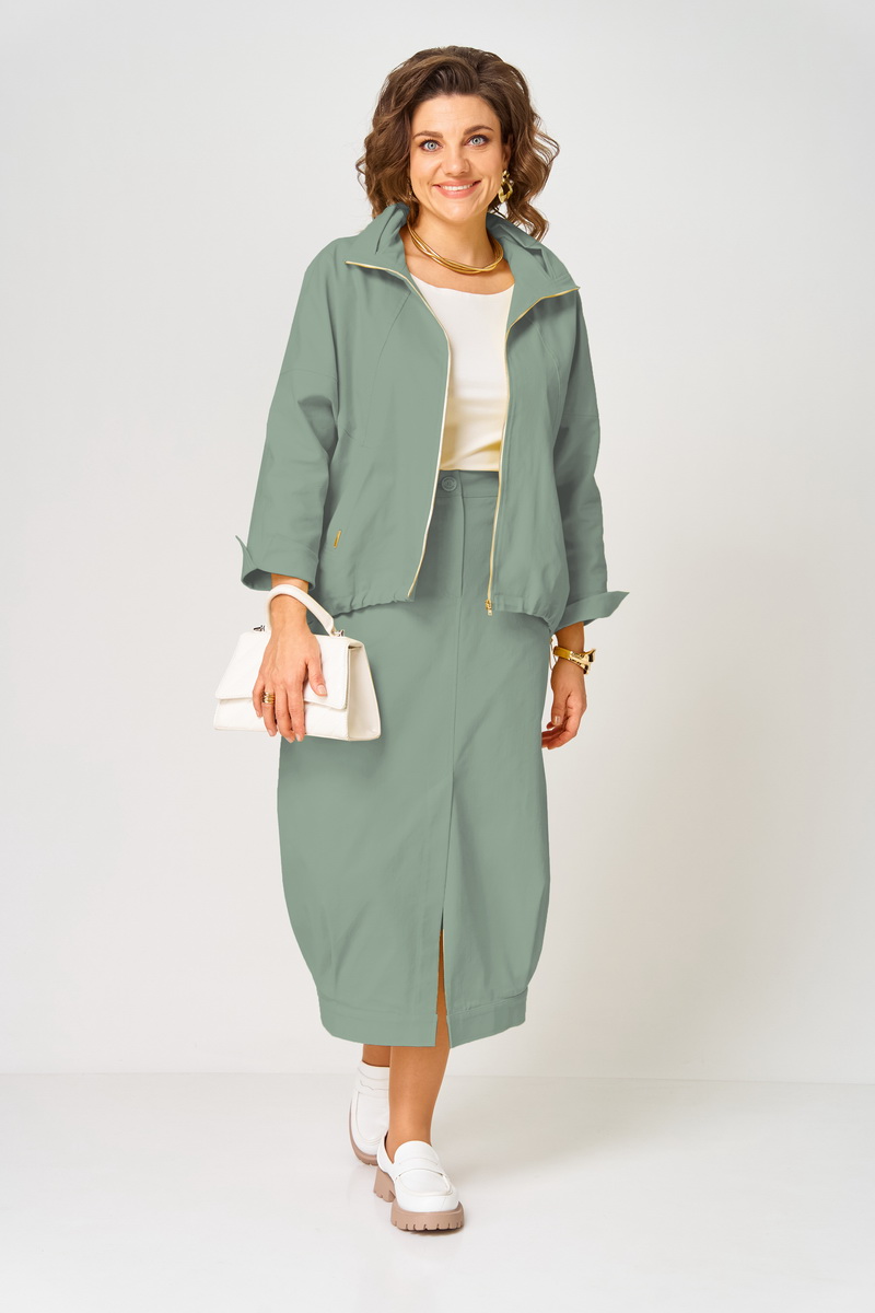 Комплект из облегченного денима: куртка и юбка