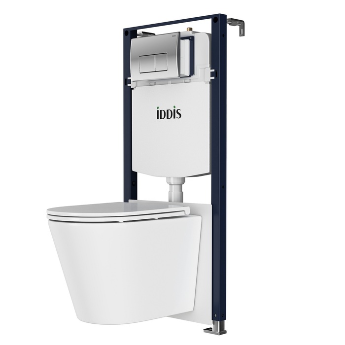 Комплект 3в1: подвесной унитаз, инсталляция и клавиша смыва хром, Calipso Q, IDDIS, CAQPO1GCi73