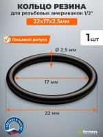 Кольцо резина 22х17х2,5мм для резьбовых «американок» 1/2"