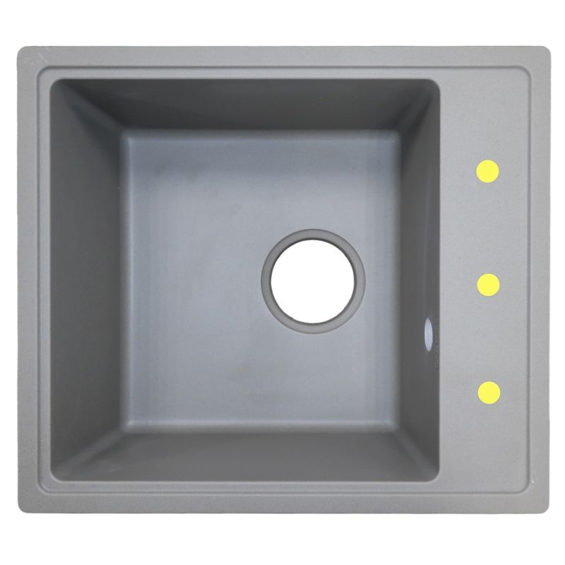 Кухонная мойка AZARIO Milas 480х420х197 кварцевая, прямоугольная, Серый CS00097667