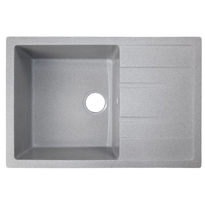 Кухонная мойка AZARIO Rio 750x505x185 искусственный мрамор, с крылом, серый CS00105229