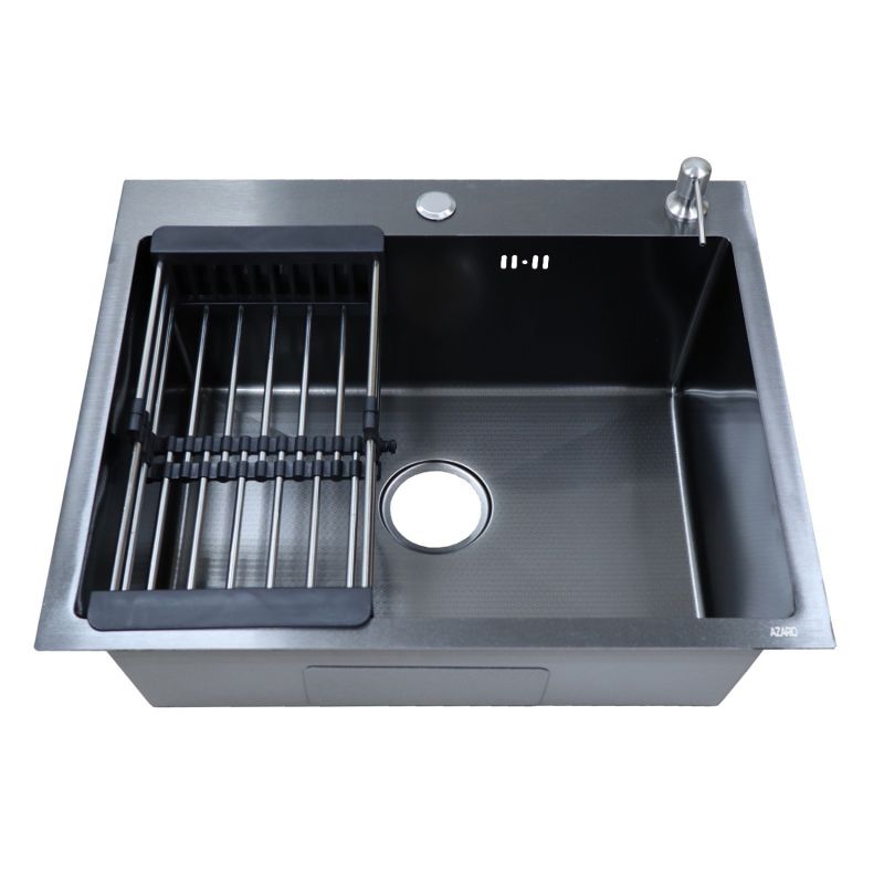 Кухонная мойка AZARIO NICOLE 600х500х220 нержавеющая сталь, черный соты AZB6050H