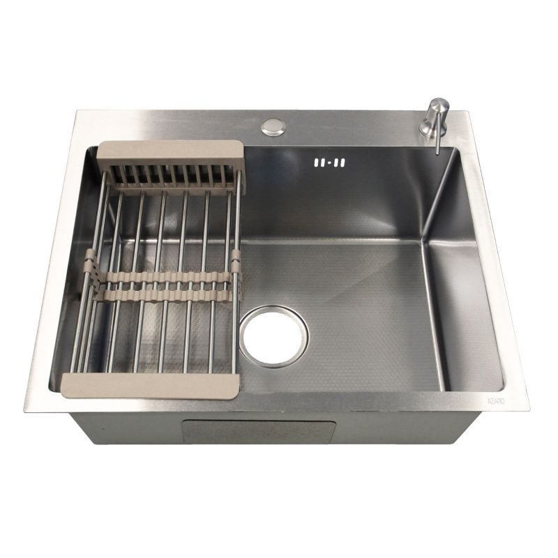 Кухонная мойка AZARIO NICOLE 600х500х220 нержавеющая сталь, серебро соты AZS6050H