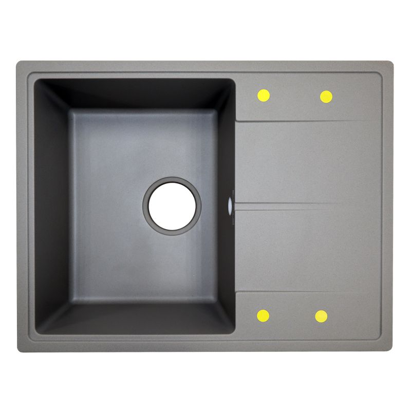 Кухонная мойка AZARIO Tavas 620х480х197 кварцевая, прямоугольная, Серый CS00097671