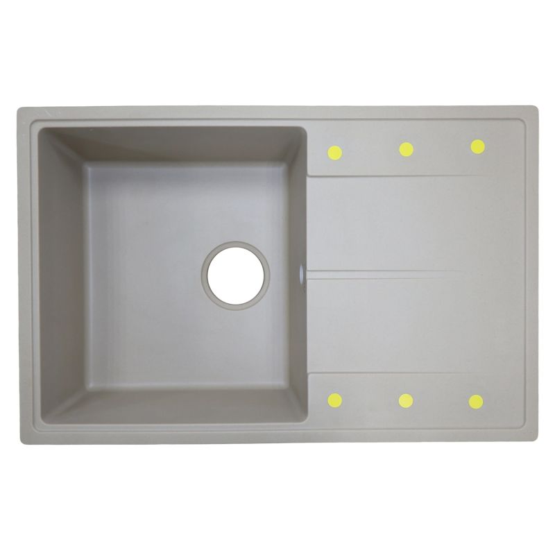 Кухонная мойка AZARIO Izmir 740х480х197 кварцевая, прямоугольная, Песочный CS00097682