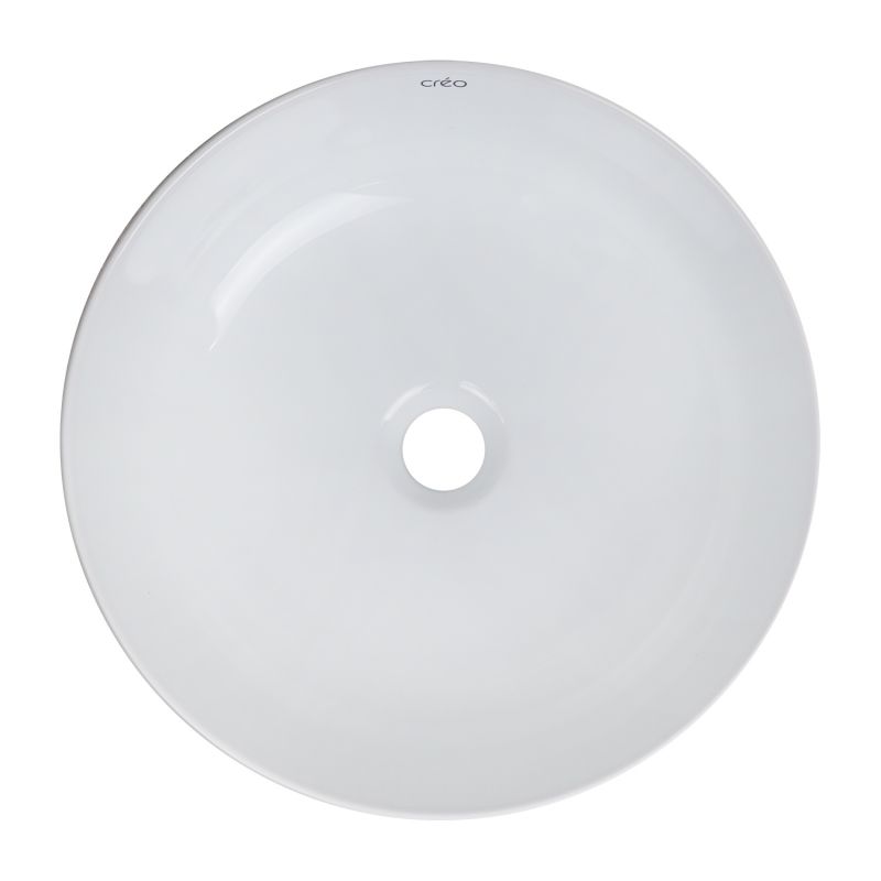 Раковина-чаша Creo Ceramique 400х400х140 накладная, круглая, белый глянцевый PU4400