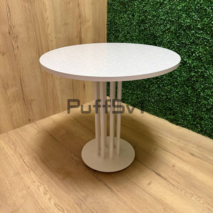 Стол "Орбит" пластик Белый иней (80см)