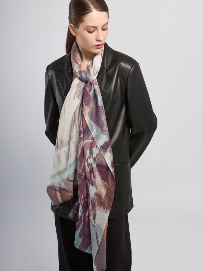 Палантин женский шерсть+шелк+люр 70х180 S55-8408-16 ELEGANZZA