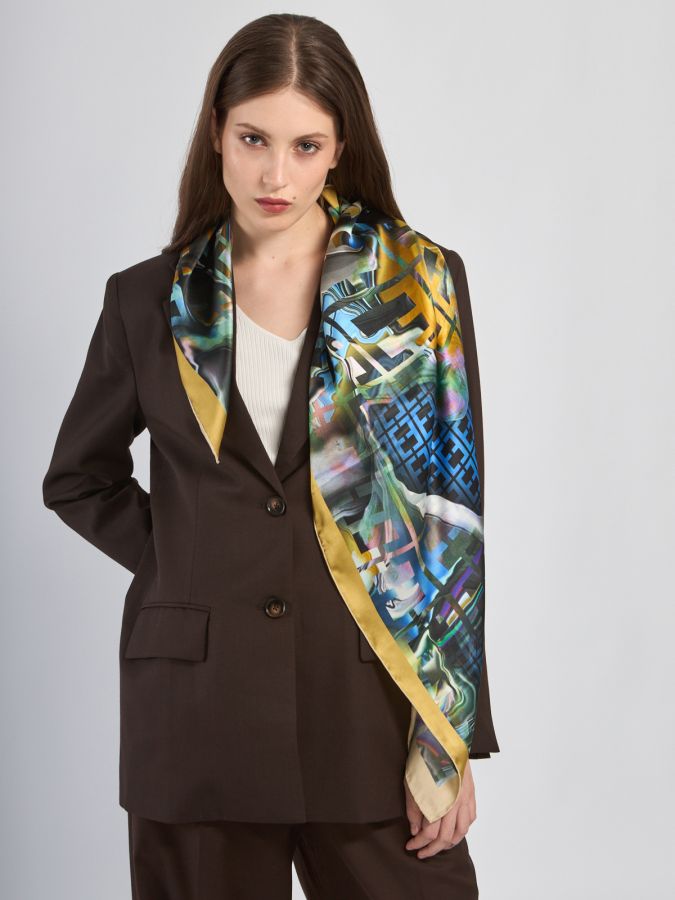 Платок женский шелк 86х86 SS03-8349-21 ELEGANZZA