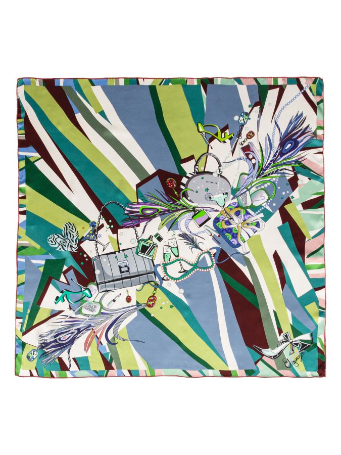 Платок женский шелк 86х86 SS03-8351-13 ELEGANZZA