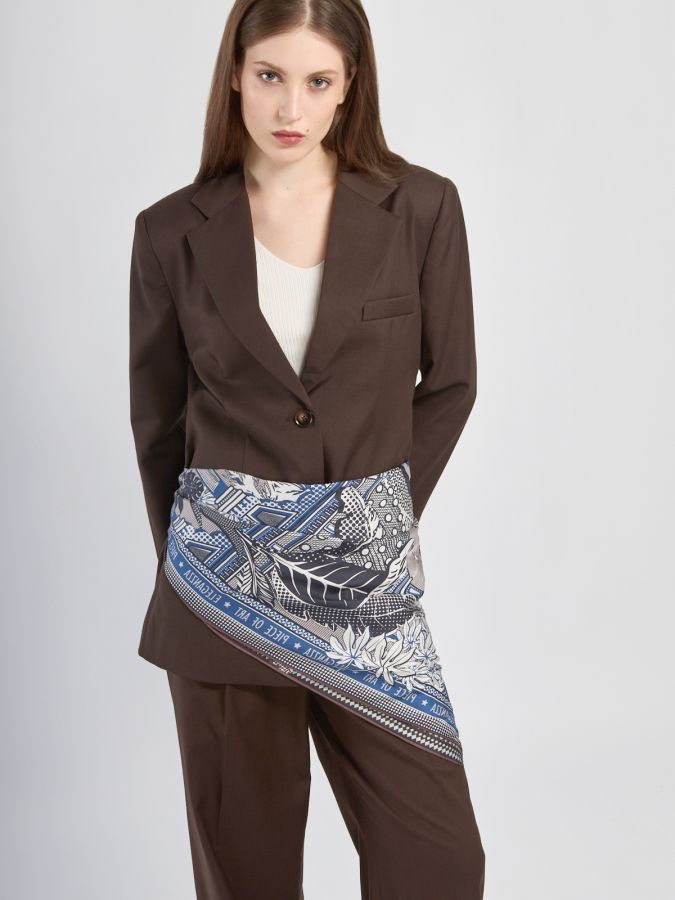 Платок женский шелк 90х90 E04-8376-16 ELEGANZZA