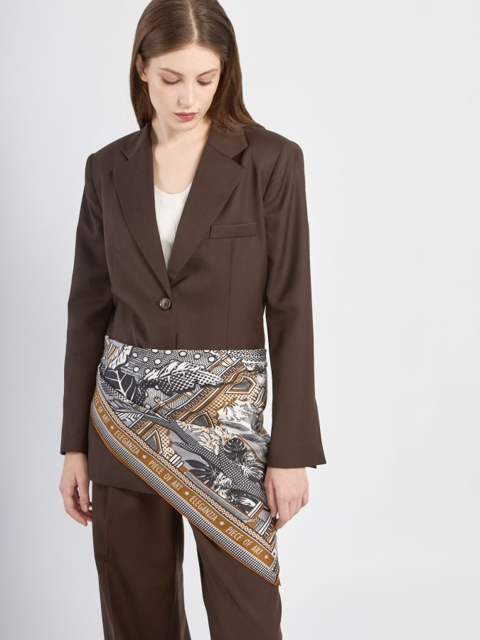 Платок женский шелк 90х90 E04-8376-17 ELEGANZZA