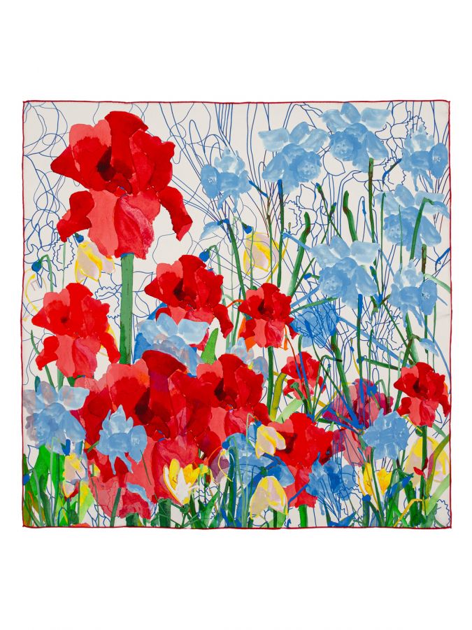 Платок женский шелк 90х90 B03-8424-07 ELEGANZZA