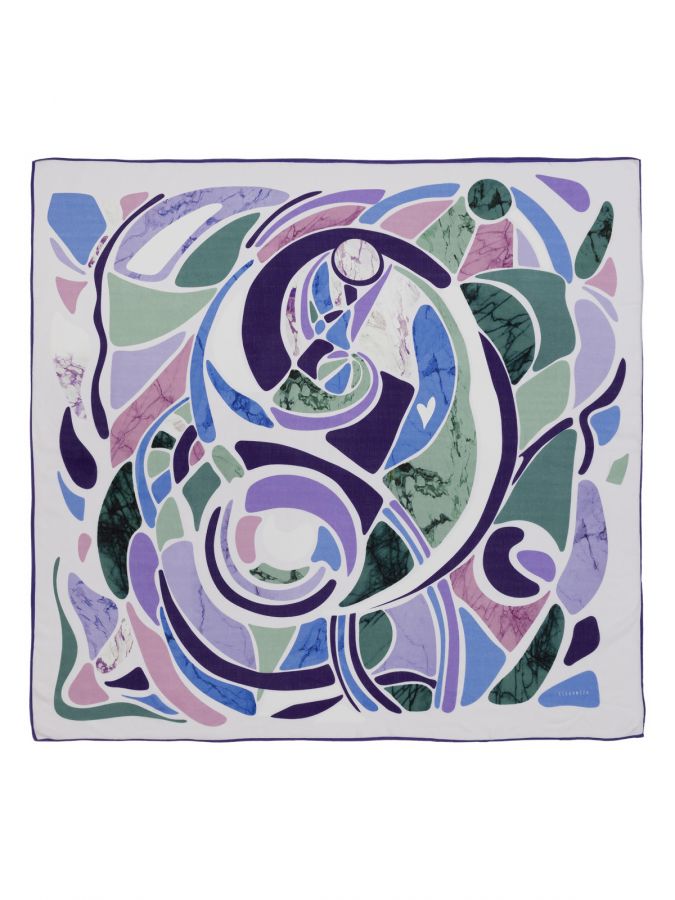 Платок женский шелк+мод 110х110 E12-8460-10 ELEGANZZA