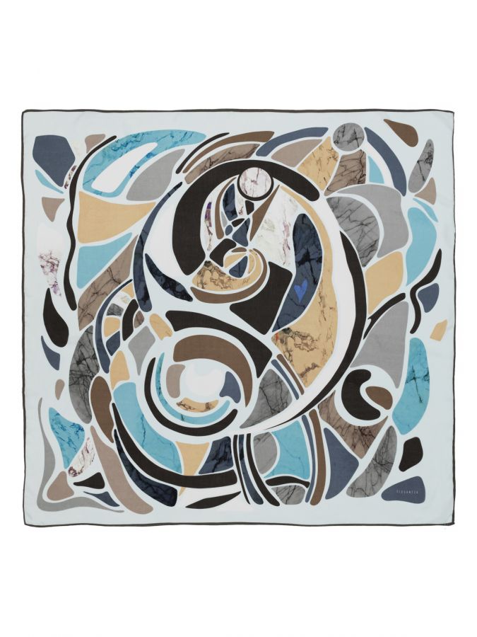 Платок женский шелк+мод 110х110 E12-8460-11 ELEGANZZA
