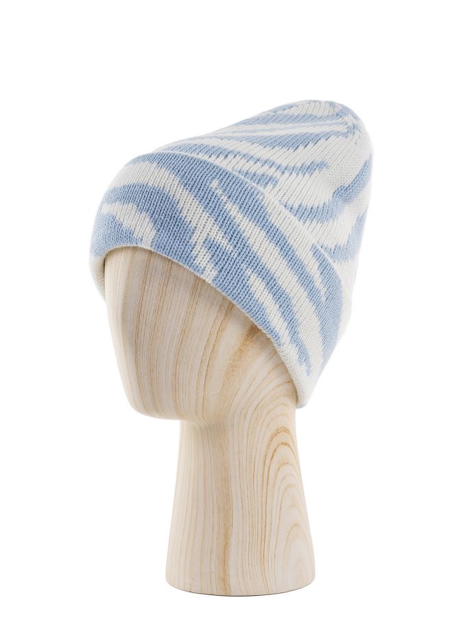 Шапка женская шерсть+акр LB-BR55024 white/l.blue LABBRA