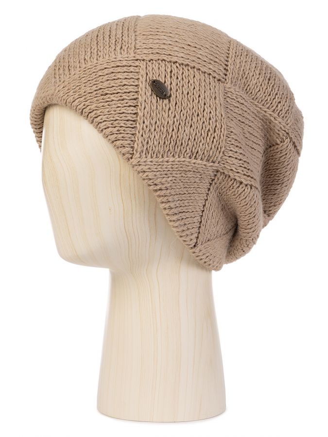 Шапка женская шерсть+акр LB-BR55029 beige LABBRA