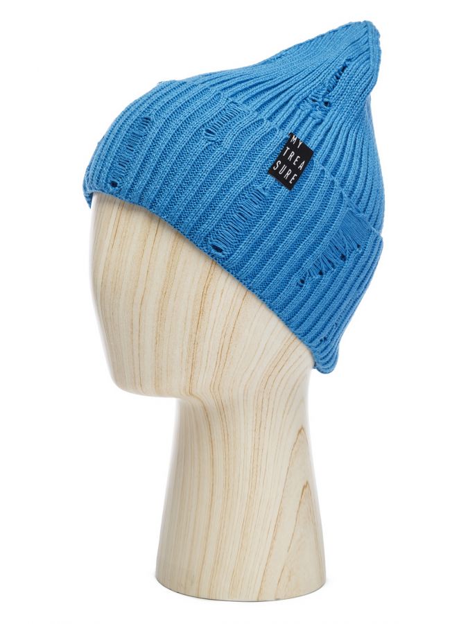 Шапка женская хл+акр LB-BR55048 bright bue LABBRA