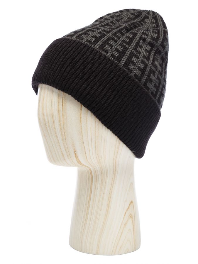 Шапка женская шерсть+виск+акр ZZ-BR55507 grey/black ELEGANZZA