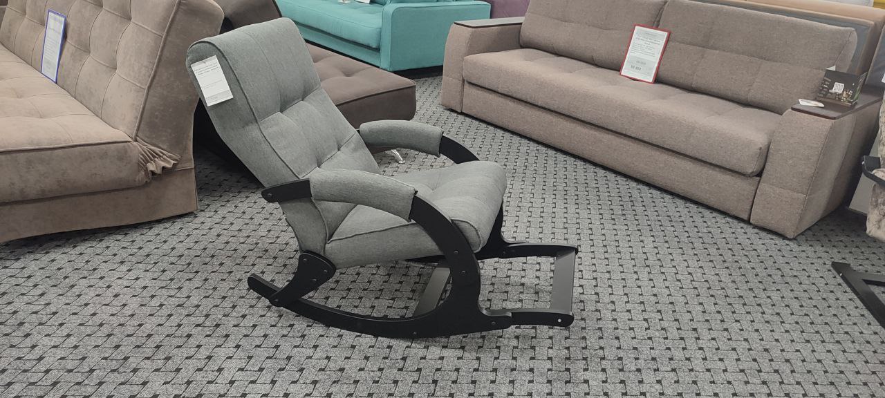 Кресло-качалка Leset Хилл с подножкой Венге ткань Malmo 95, вид 12