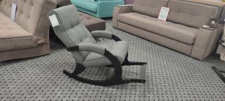 Кресло-качалка Leset Хилл с подножкой Венге ткань Malmo 95, вид 12