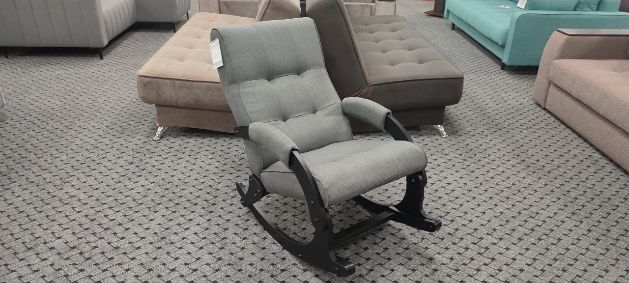 Кресло-качалка Leset Хилл с подножкой Венге ткань Malmo 95, вид 13