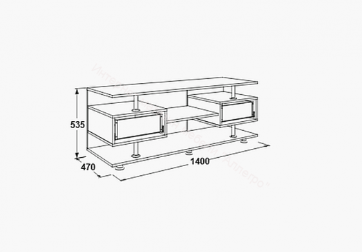 Фант 10 тумба под ТВ (Фант) с 2-мя ящиками