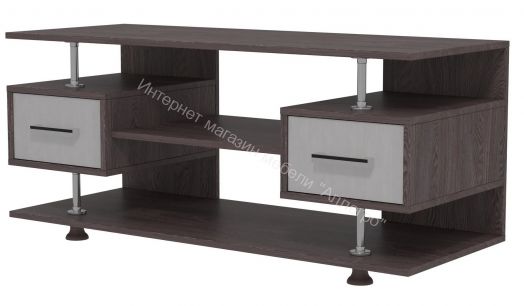 Фант 9 тумба под ТВ (Фант) с 2-мя ящиками Ясень анкор темный/Ясень анкор светлый