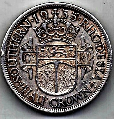 1/2 кроны 1935 Родезия Редкий год Великобритания