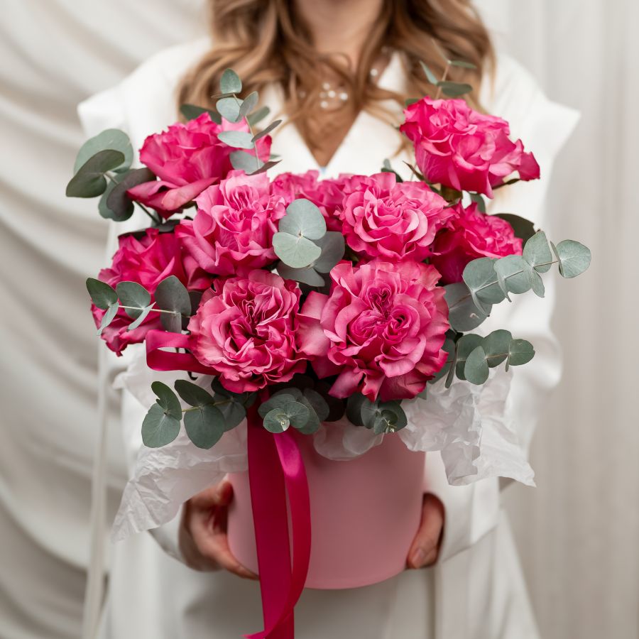 Розы в коробке "Валентинка"